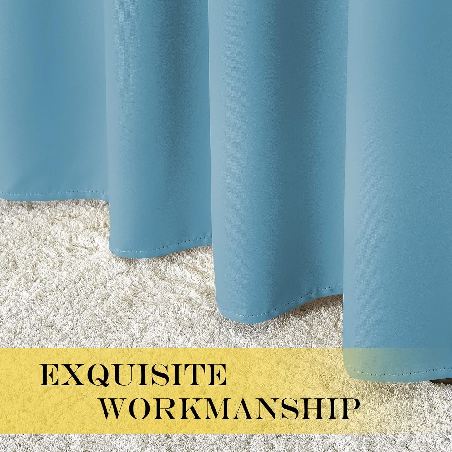 NICETOWN Window Curtains 72 inches Long, Thermal Insulated Grommet Room Darkening Window Treatments for Bedroom/Living Room, Teal Blue, Set of 2, W37 x L72