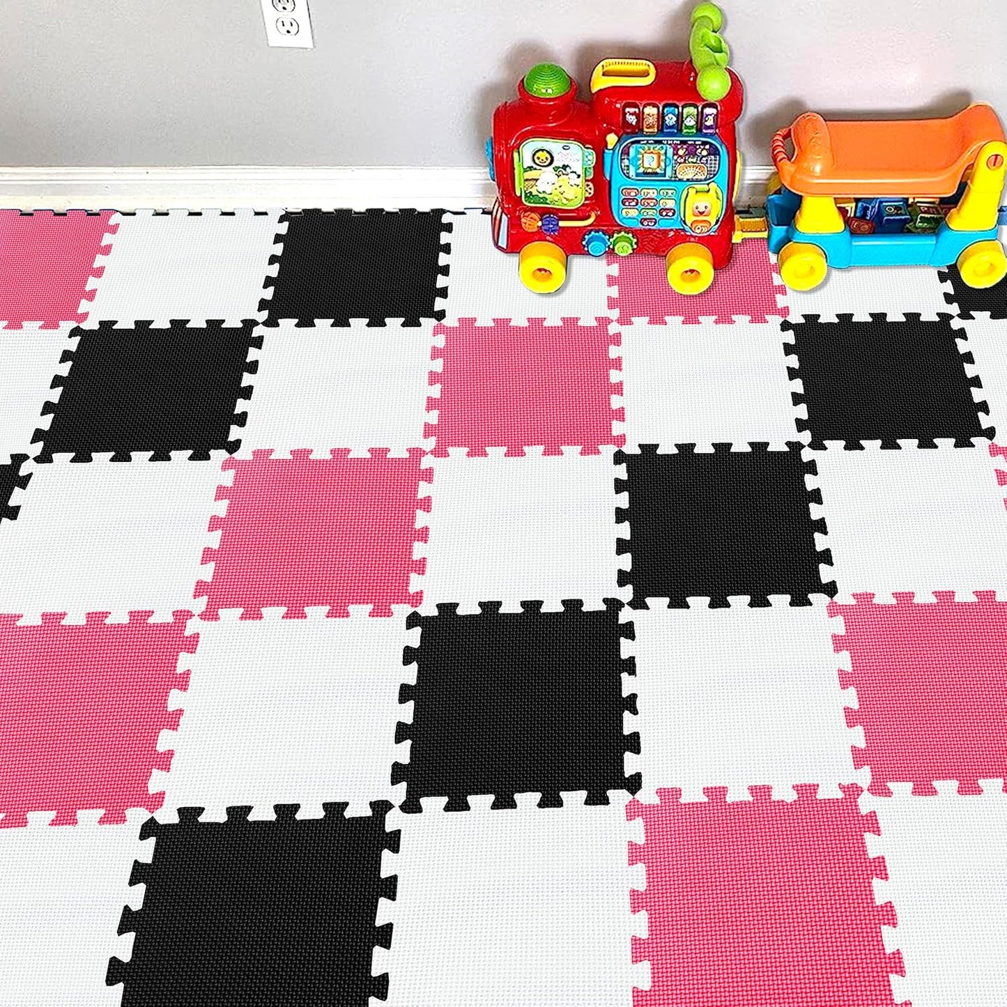 YIMINYUER® 25 Tiles (30cm×30cm×1cm Each Tile) Baby Soft Puzzle Play Mats, Kids Thick EVA Foam Floor, Toddlers & Children's Soft Interlocking Mat R01R04R09G301025