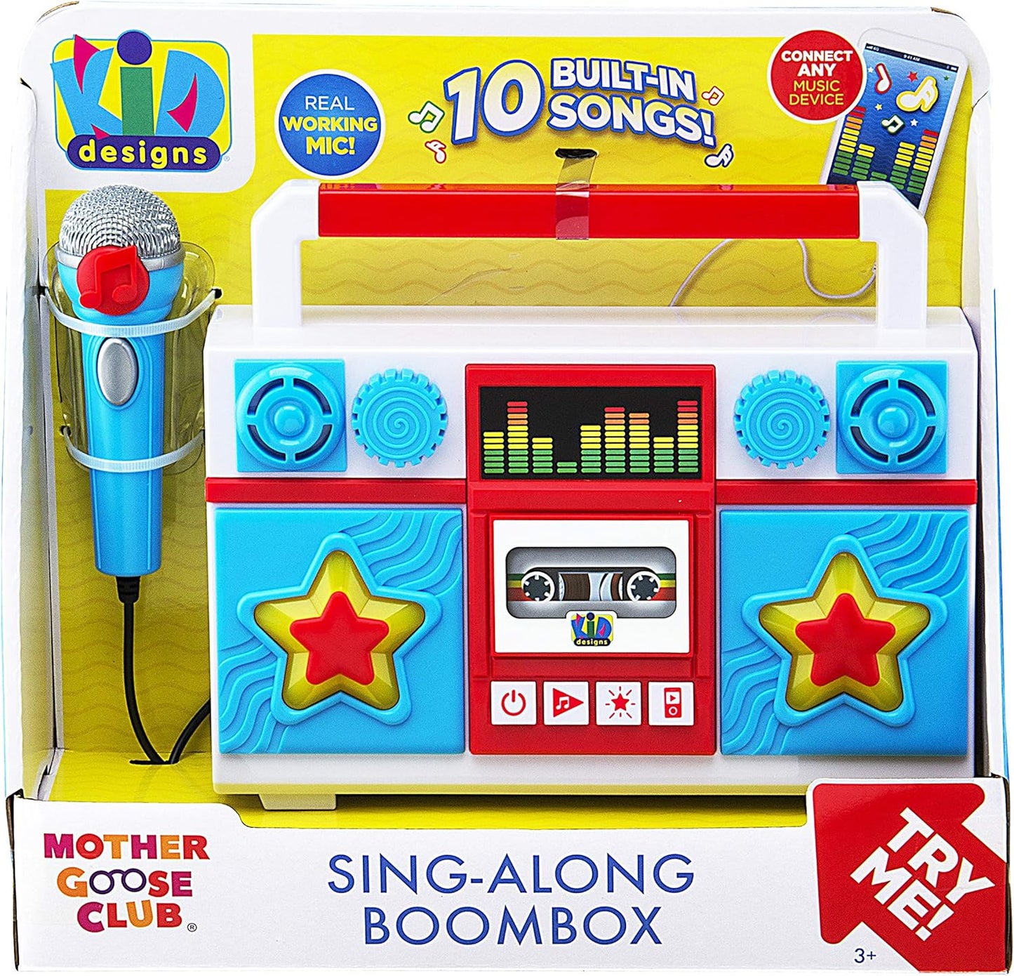 eKids Sing Along Boom Box Speaker with Microphone, Kids Karaoke Machine with Built in Music (Mother Goose)