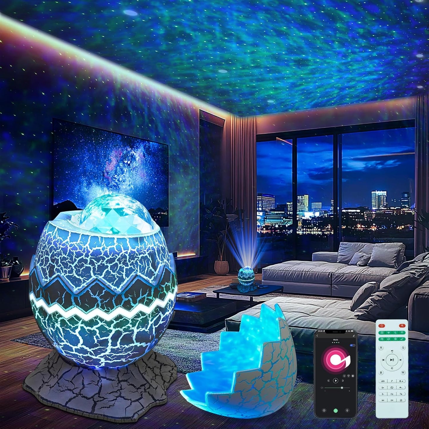 Star Projector Night Light, Galaxy Projector for Bedroom, 15 Color Mode Built-in 8 White Noise, and Bluetooth 5.1 Speaker, Remote & App Control, Timer Function, Christmas Light Projector for Kids