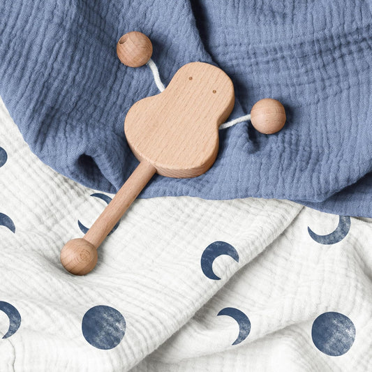 Bearmoss Changing Pad Cover, 2 Pack Muslin [100% Cotton] Diaper Changing Table Covers, 32'' x 16'' Soft Breathable Changing Pad Sheets for Unisex Baby Girls and Boys with Strap Holes (Bluemoon)