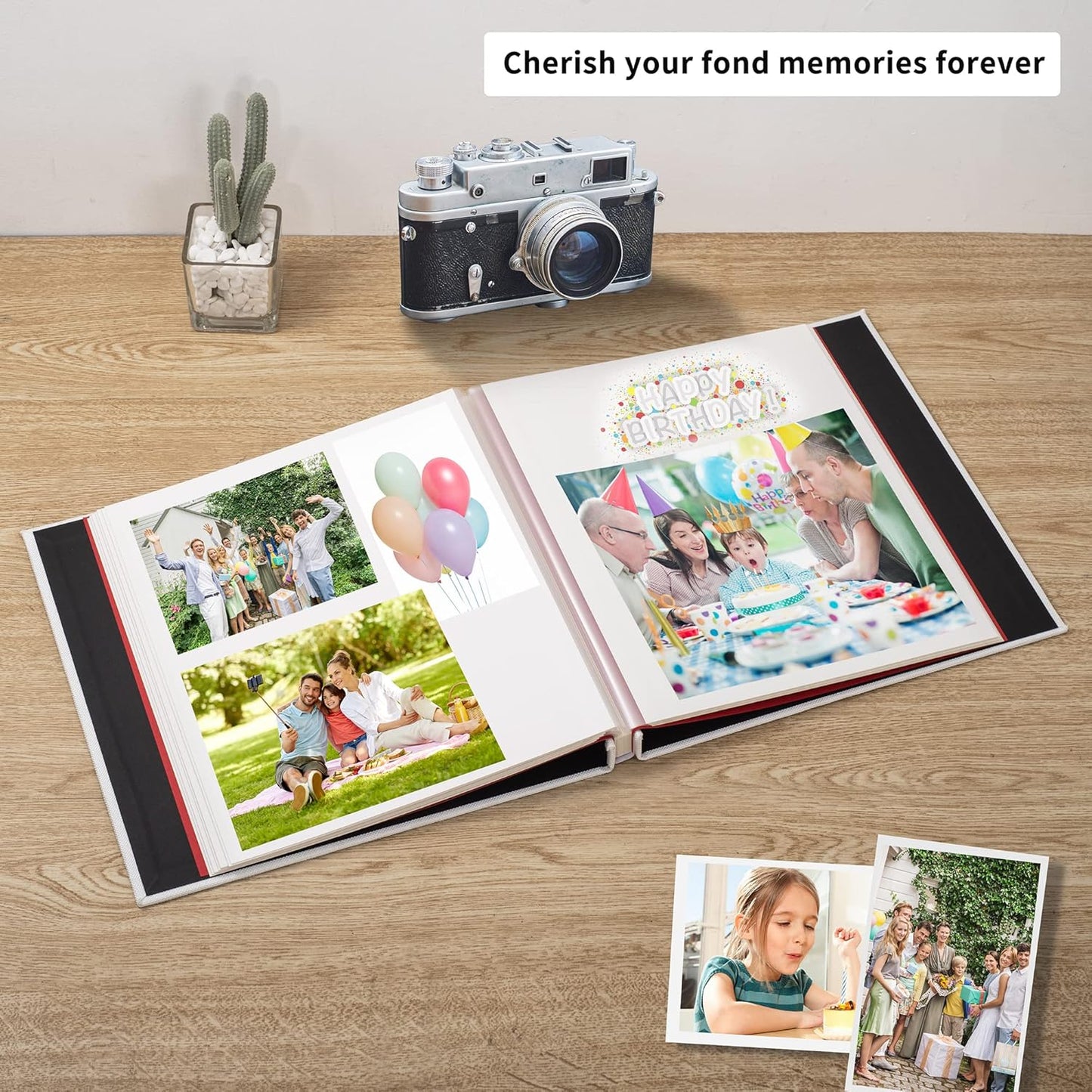 Photo Album Self Adhesive Scrapbook Album for 4×6 Pictures DIY Magnetic Linen Cover Album 30 Blank Pages Great Gift for Family, Wedding, Birthday, Christmas, Anniversary(White), 6-15-White