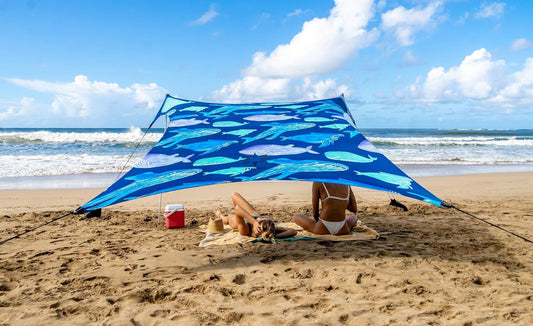Neso Tents Beach Tent with Sand Anchor, Portable Canopy Sunshade - 7' x 7' - Patented Reinforced Corners (Whales)
