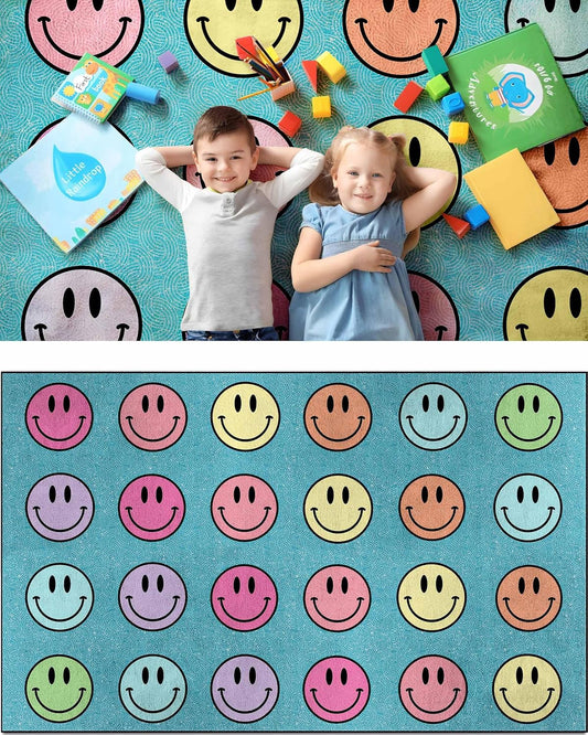 OLEEK Large Classroom Rug Elementary 8x13 - Classroom Rugs for Kids Room - Classroom Carpet Elementary - Kids playroom Rug 8 x 13 - Preschool Rugs for Classroom - Schoolgirl Style Classroom Decor