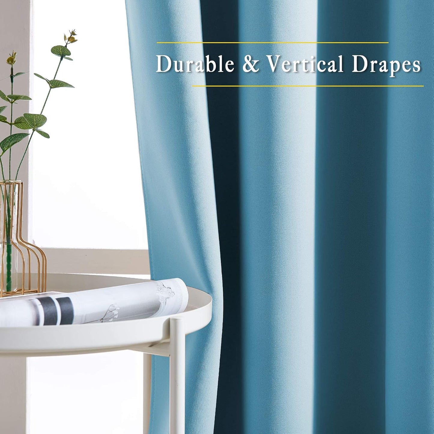 NICETOWN Room Darkening Curtains for Room Divider, Grommet Thermal Curtains Light & Sound Reducing Window Treatments for Sliding Glass Door, W66 x L110, Teal Blue, 2 Panels