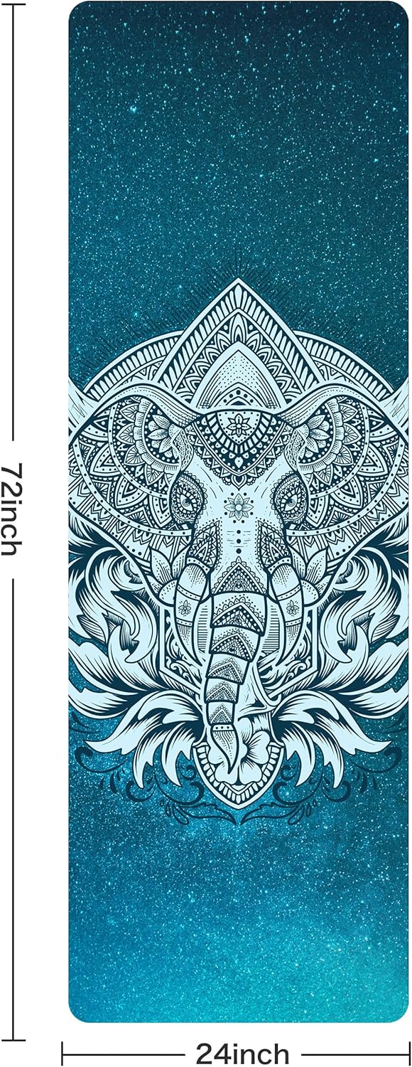 Non Slip Yoga Mat TPE Workout Mat for Men Women, Thick Workout Mat with Carrying Strap, Fitness Mats for Exercise, Yoga, Fitness, Pilates, Floor Workouts (72" x 24" x 6mm)