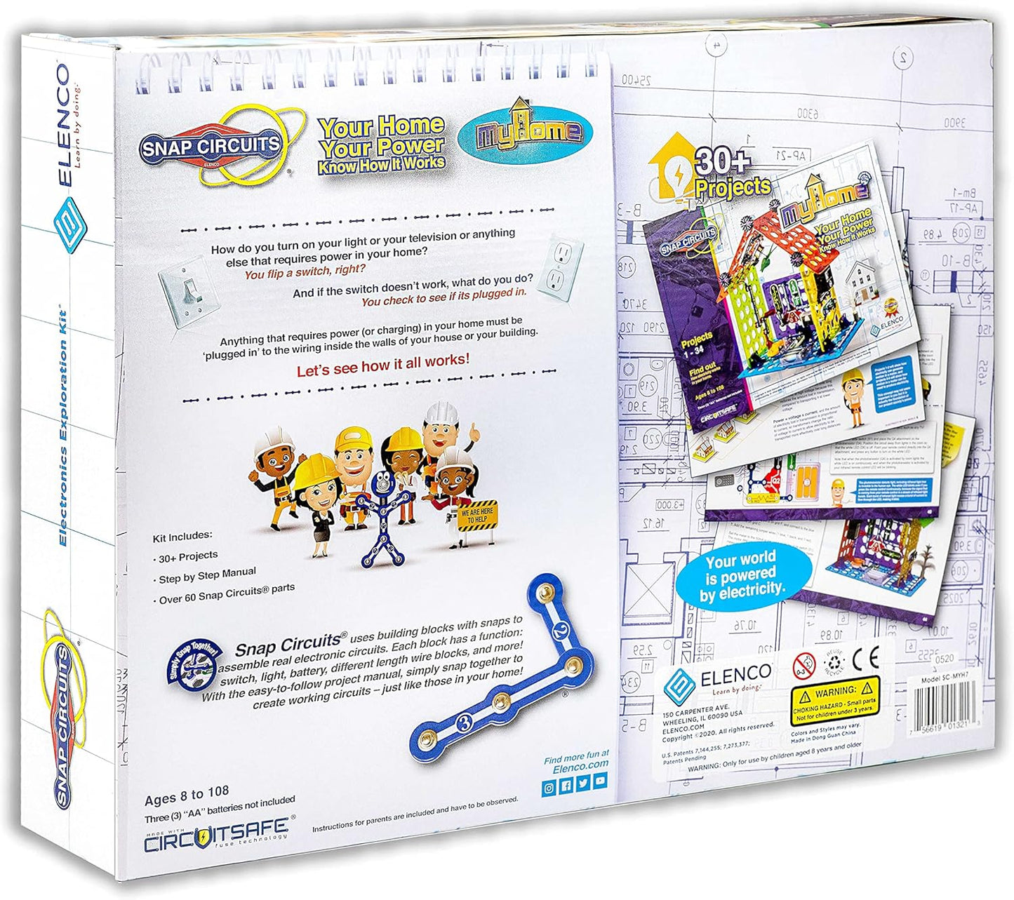 Snap Circuits Elenco My Home Electronics Building Kit for Kids Ages 8 and Up