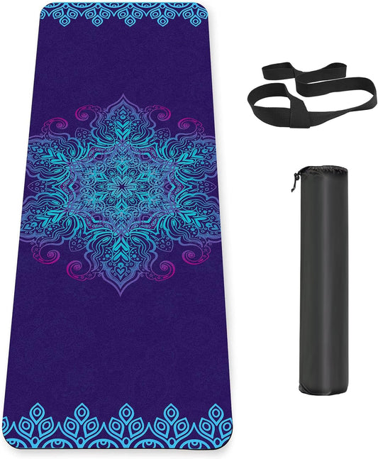 Non Slip Yoga Mat TPE Workout Mat for Men Women, Thick Workout Mat with Carrying Strap, Fitness Mats for Exercise, Yoga, Fitness, Pilates, Floor Workouts (72" x 24" x 6mm)