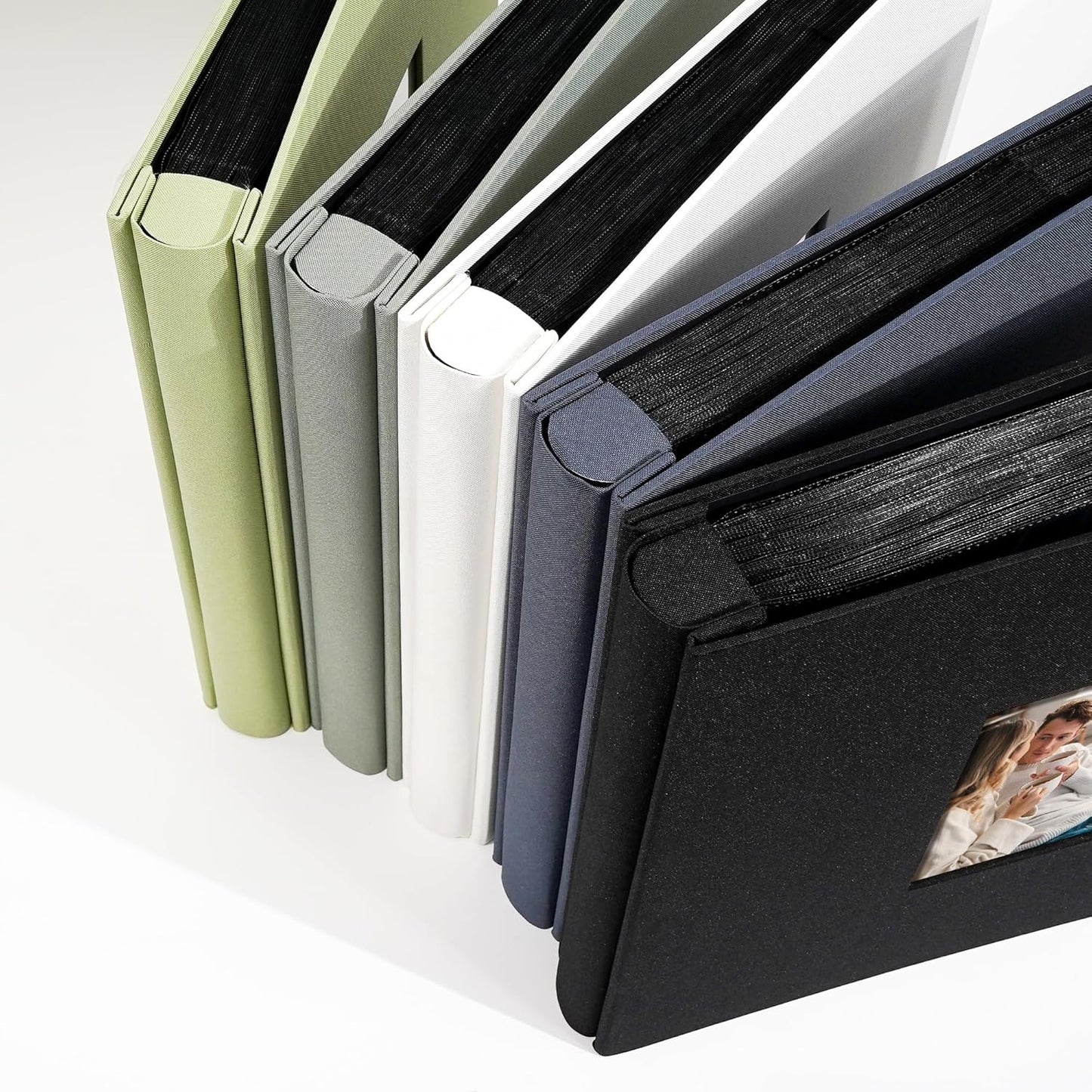 Photo Album 4x6 Pictrues 600 Pockets Linen Cover with Front Window Large Picture Book for Family Travel Wedding and Memory Keepsake Organizer Gray Blue