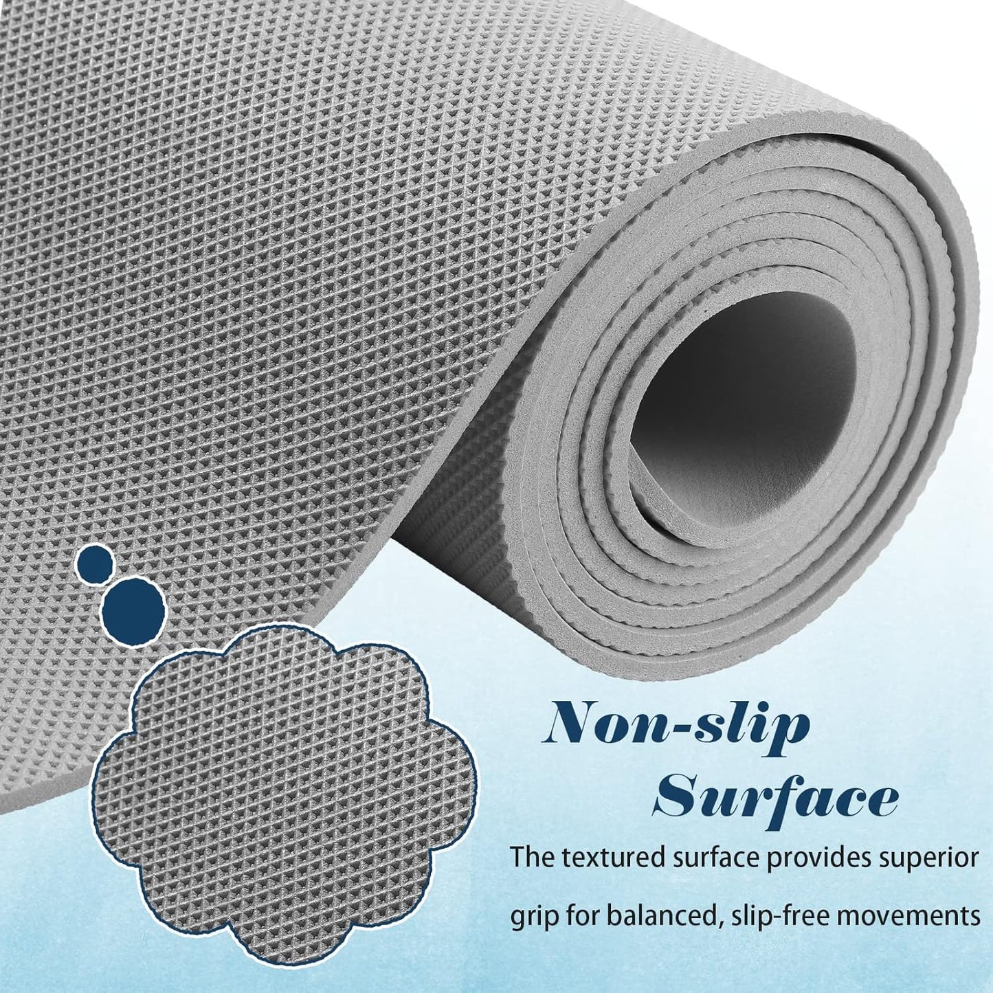 10 Pack Yoga Mats Bulk, 68'' x 24'' x 4mm Thick Yoga Mats for Kids and Adult Gym Mats Bundle Latex Free Exercise Mats with Non Slip Texture for Outdoor Yoga, Pilates or Workout
