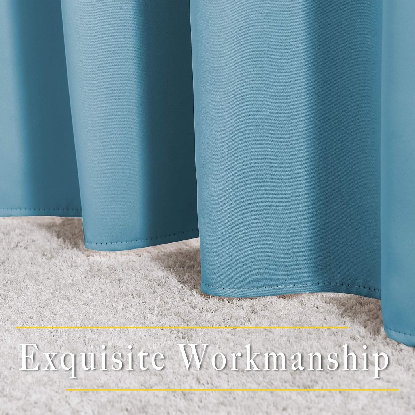 NICETOWN Teal Blue Curtains 96 inches Long, Grommet Thermal Insulated Blackout Curtains Privacy Window Treatments for Boys Room/Living Room, W46 x L96, 2 Panels