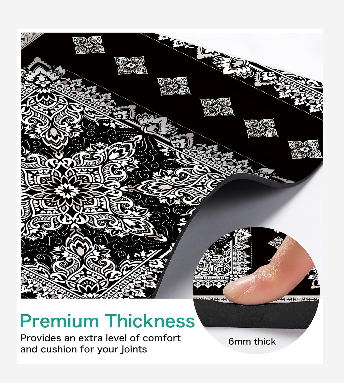 Non Slip Yoga Mat TPE Workout Mat for Men Women, Thick Workout Mat with Carrying Strap, Fitness Mats for Exercise, Yoga, Fitness, Pilates, Floor Workouts (72" x 24" x 6mm)