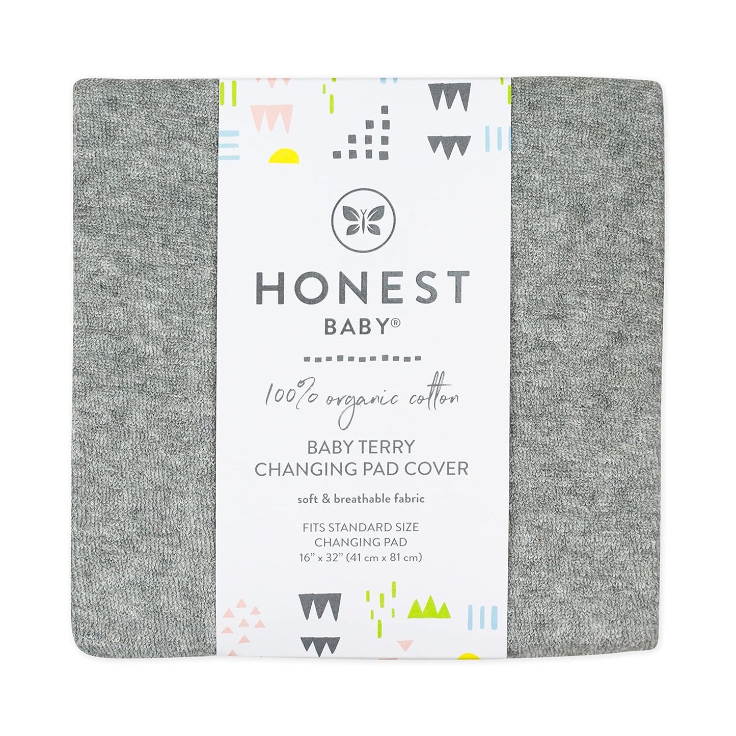 HonestBaby Organic Cotton Changing Pad Cover, Gray Heather, One Size