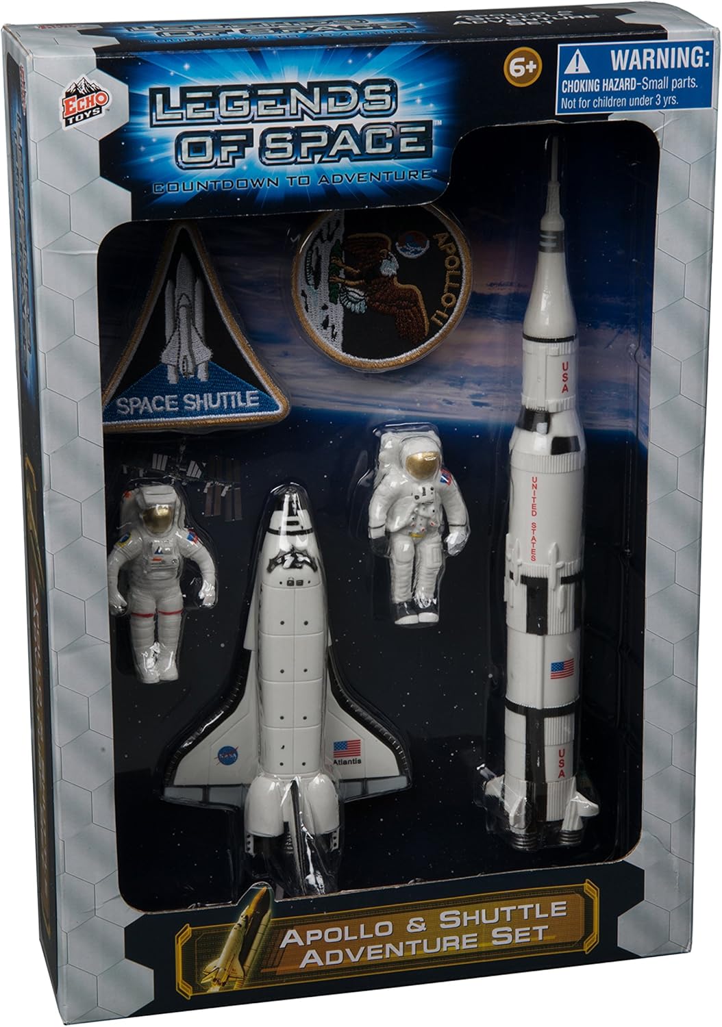 Apollo Space Rocket & Shuttle Adventure 6 Piece Space Toy Set - With Astronauts, Rockets and More!