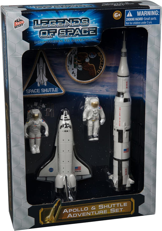 Apollo Space Rocket & Shuttle Adventure 6 Piece Space Toy Set - With Astronauts, Rockets and More!