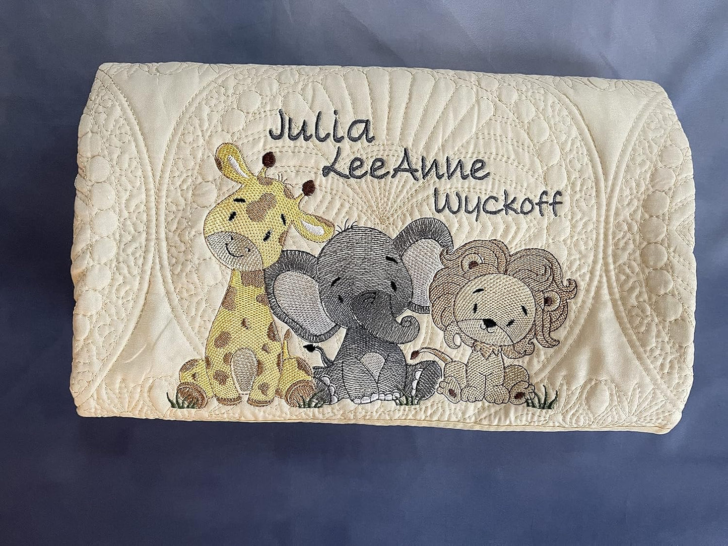Personalized Baby Blanket Baby Quilt Monogrammed Blankets for Boys and Girls Embroidered Baby Gifts (Elephant & Balloons) Crib