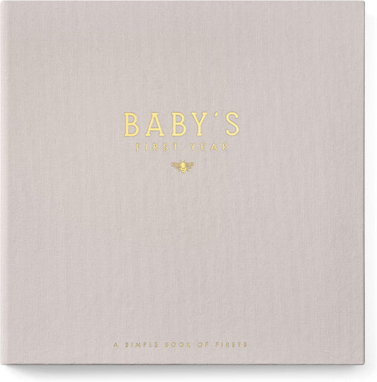 Lucy Darling Baby Memory Book – Honey Bee | Luxury Baby First Year Book & Photo Album | Gender Neutral Keepsake Journal for Milestones, Memories & Photos | Thoughtful Pregnancy Gift