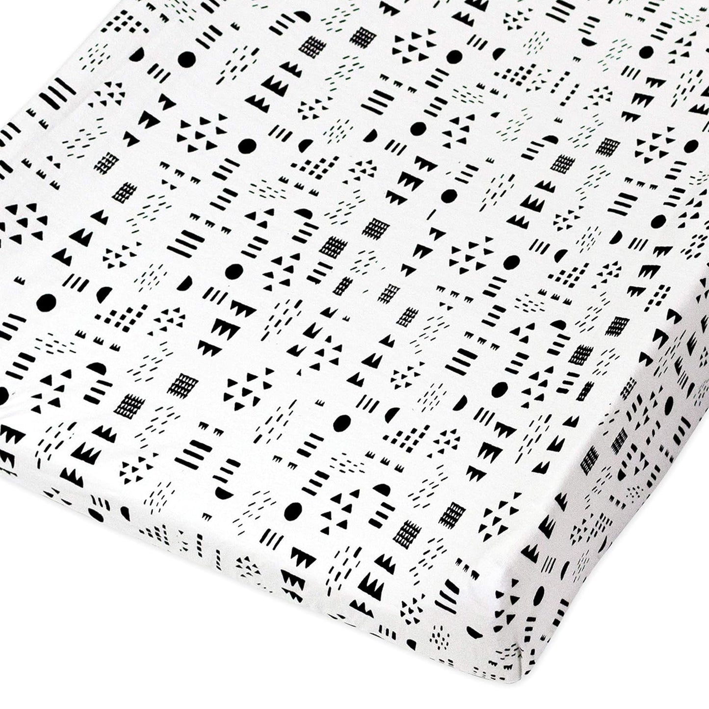 HonestBaby Organic Cotton Changing Pad Covers (Set of Two), Pattern Play/Heather Gray, One Size