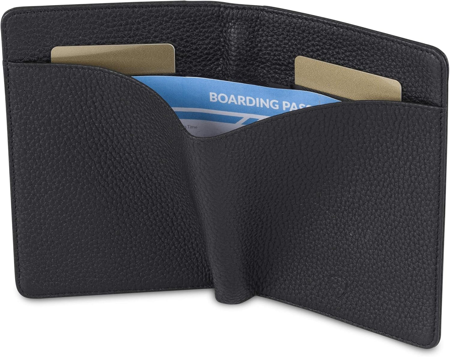 Vaultskin Leather Passport Holder, Slim RFID Blocking Travel Wallet for Men and Women, Fits Passport, Credit Cards, ID, Cash, Passport Cover Ideal Travel Accessories with Gift Box (Kensington)