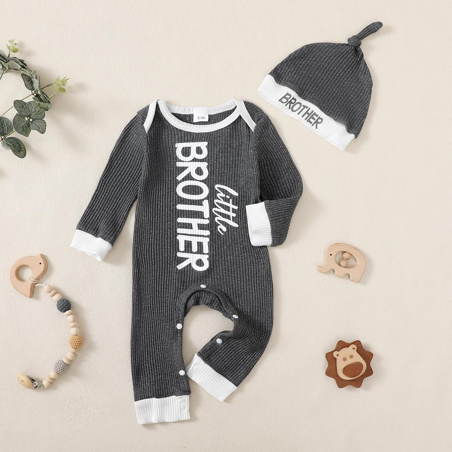 NZRVAWS Baby Boy Clothes Preemie Infant Boy Bear Outfits Jumpsuit Bodysuit Letter Print Romper