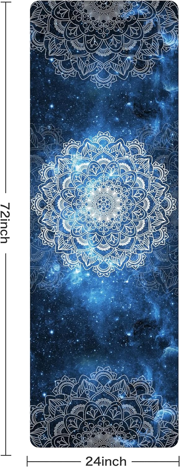 Non Slip Yoga Mat TPE Workout Mat for Men Women, Thick Workout Mat with Carrying Strap, Fitness Mats for Exercise, Yoga, Fitness, Pilates, Floor Workouts (72" x 24" x 6mm)