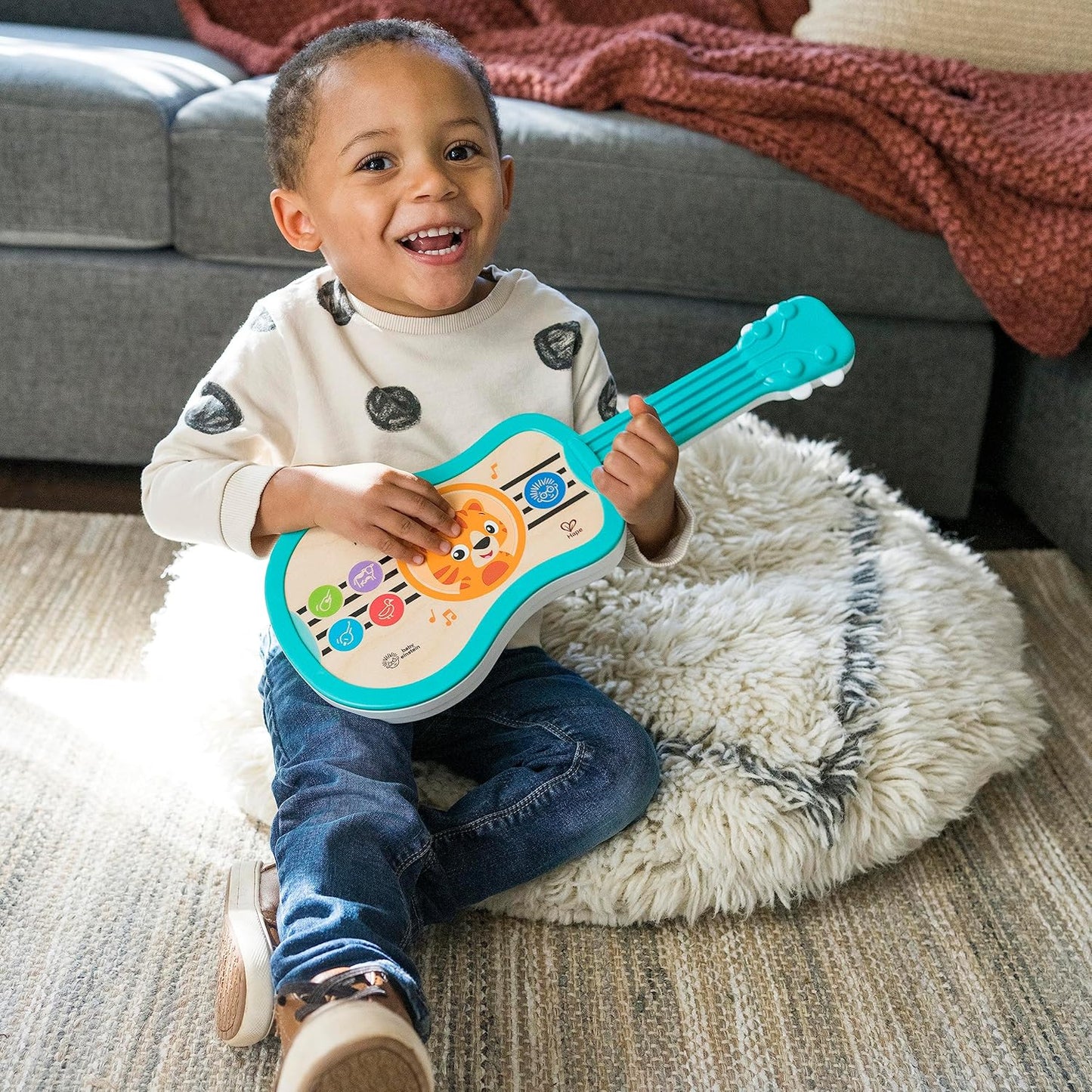 Baby Einstein Sing & Strum Magic Touch Ukulele Wooden Musical Toy, Ages 6 Months+, Multicolored
