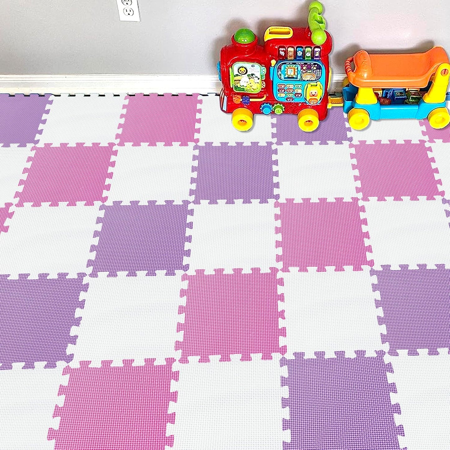 YIMINYUER® 25 Tiles (30cm×30cm×1cm Each Tile) Baby Soft Puzzle Play Mats, Kids Thick EVA Foam Floor, Toddlers & Children's Soft Interlocking Mat R01R03R11G301025