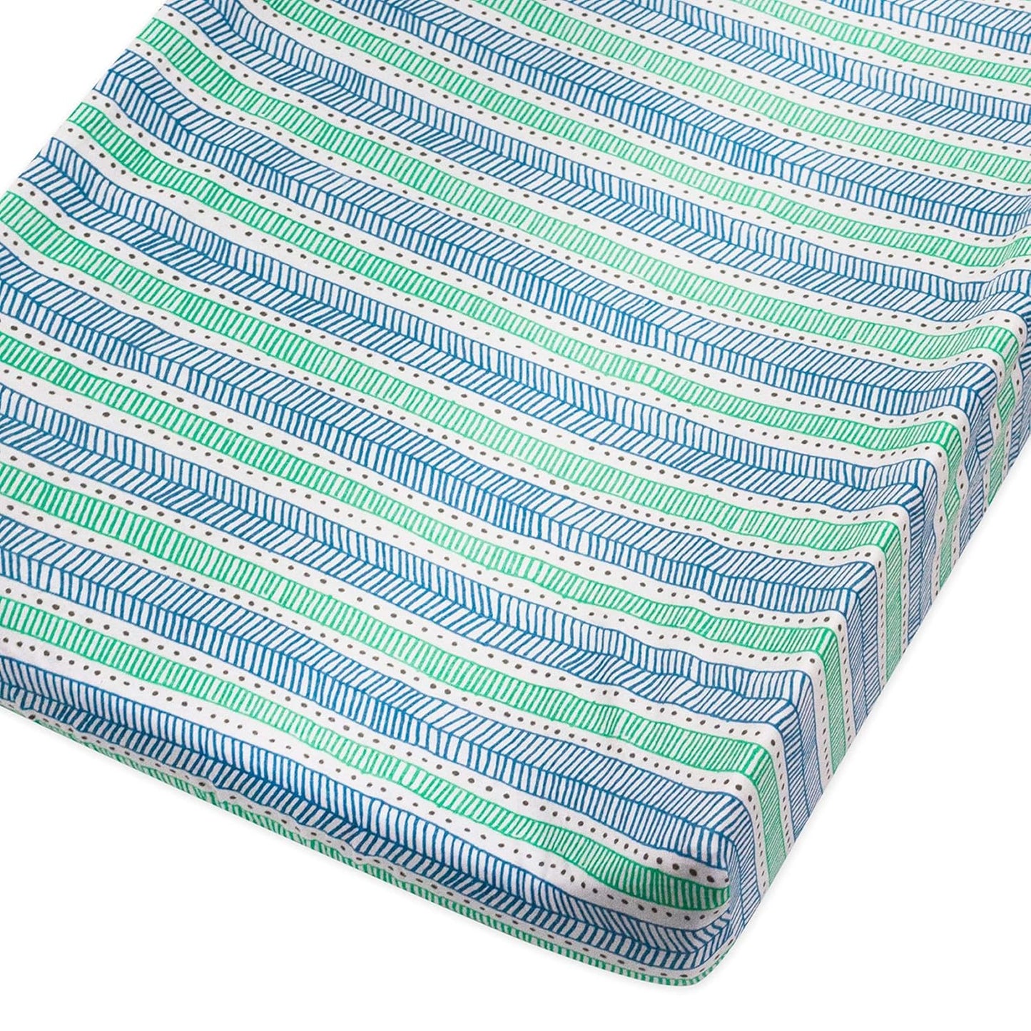 HonestBaby Organic Cotton Changing Pad Cover, Dots & Dashes, One Size