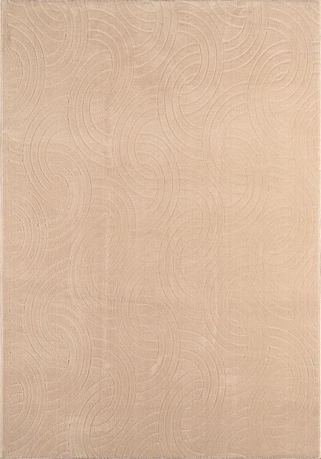 Non-Slip Washable 5x7 Area Rugs for Living Room Bedroom, Ultra Soft Bedside Rug, Indoor Floor Carpet for Kids Girls and Boys, Dorms, Nursery Rooms, Non-Skid Area Rug, Circle Beige, 5' x 7'