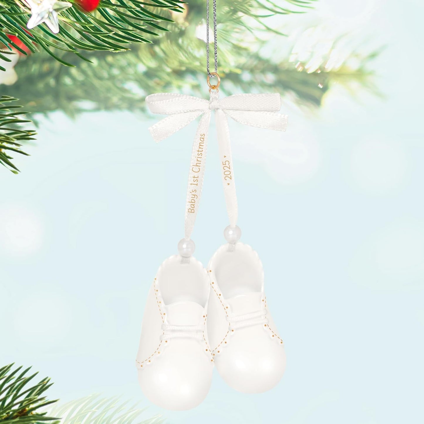 Hallmark Keepsake Christmas Ornament 2025, Baby's 1st Christmas Baby Booties 2025, Porcelain