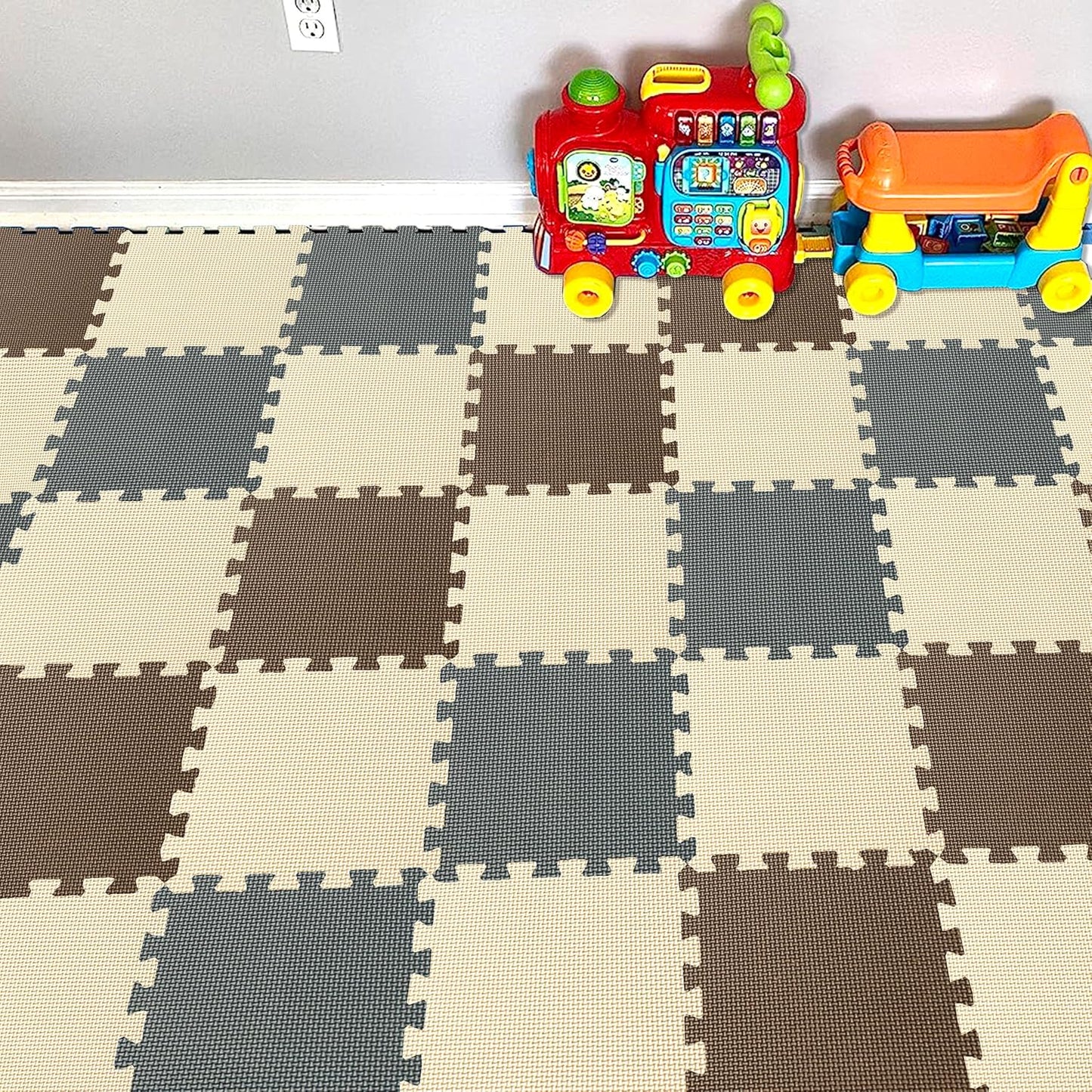 YIMINYUER® 25 Tiles (30cm×30cm×1cm Each Tile) Baby Soft Puzzle Play Mats, Kids Thick EVA Foam Floor, Toddlers & Children's Soft Interlocking Mat R06R10R12G301025