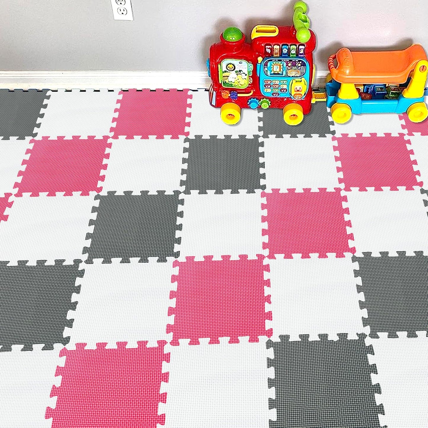 YIMINYUER® 25 Tiles (30cm×30cm×1cm Each Tile) Baby Soft Puzzle Play Mats, Kids Thick EVA Foam Floor, Toddlers & Children's Soft Interlocking Mat R01R09R12G301025