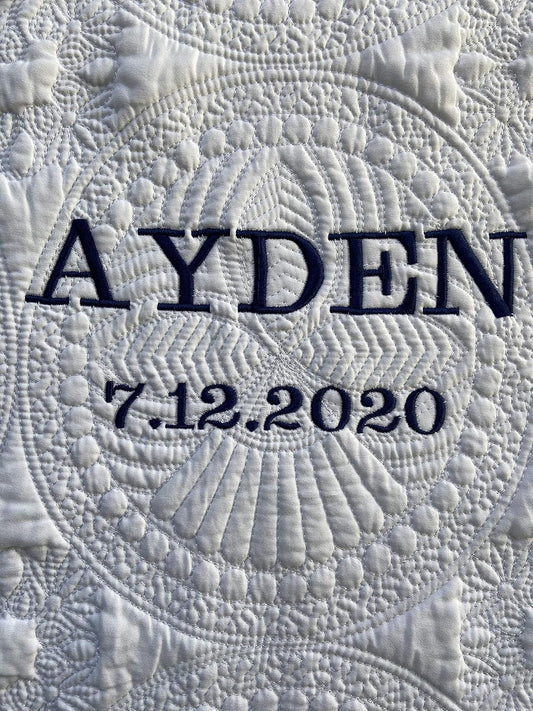 Personalized Baby Blanket Baby Quilt Monogrammed Blankets for Boys and Girls Embroidered Baby Gifts Name and Date
