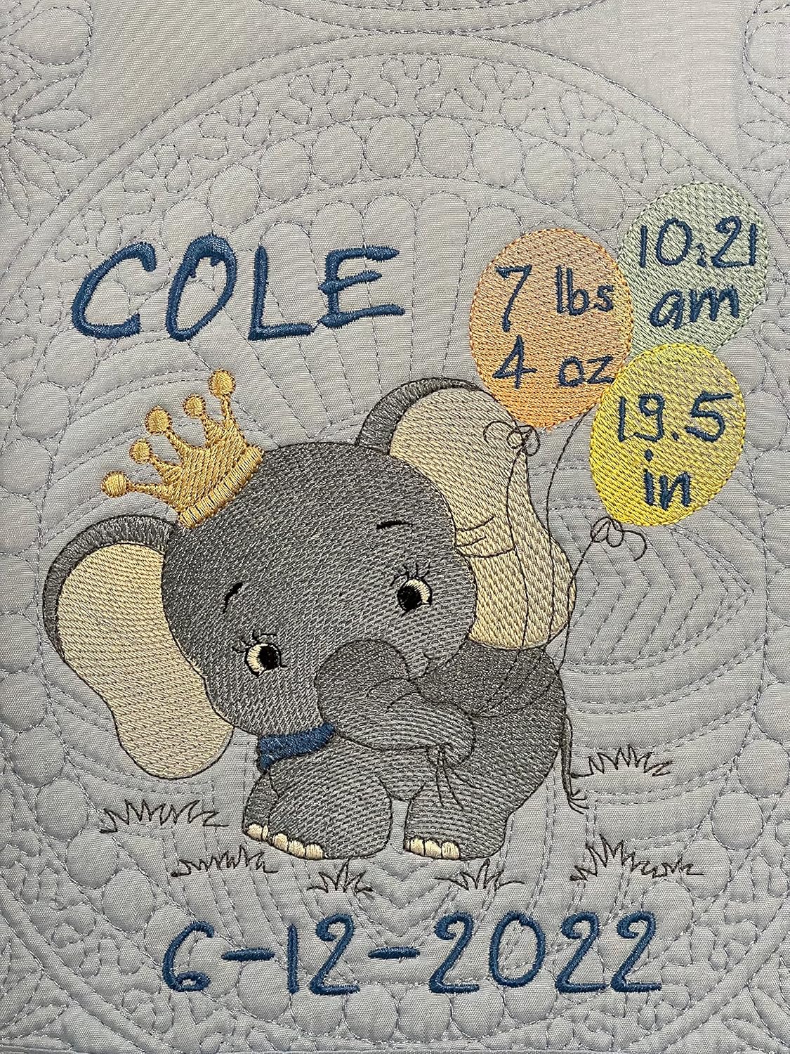 Personalized Baby Blanket Baby Quilt Monogrammed Blankets for Boys and Girls Embroidered Baby Gifts (Elephant 2) (Elephant 2)
